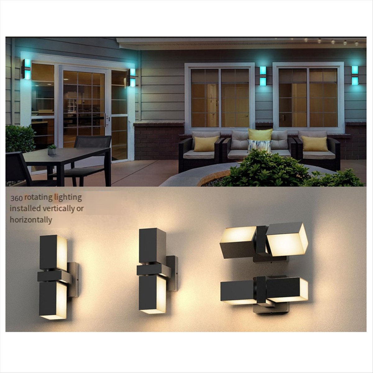 Smart Garden Smart Fence - AA19 LED Duvar Lambası Çift Başlıklı