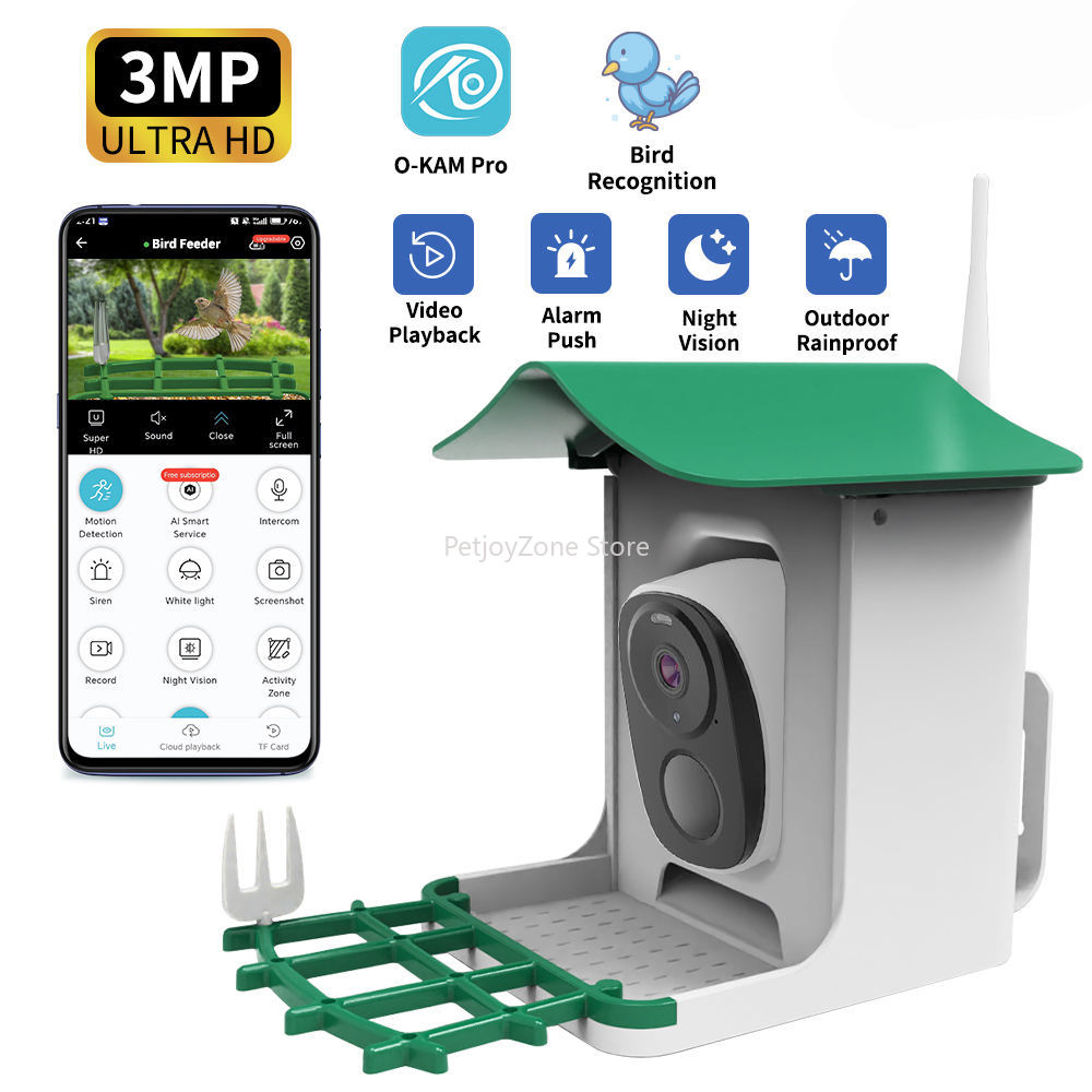 OEM 3MP O-KAM WIFI Renkli Gece - Smart Bird Feeder Camera incelemesi ve fiyatı